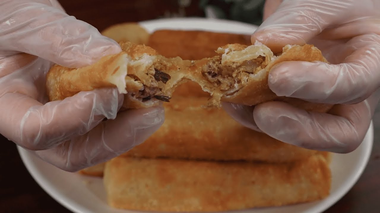 Crispy Cheese Onion Spring Rolls, Crispy on the outside, Juicy on the ...