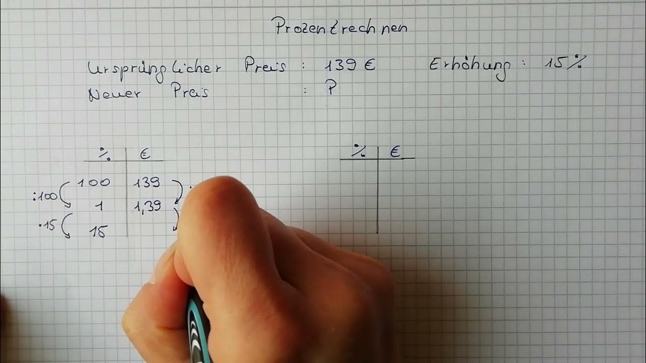Prozentrechnen am Beispiel einer Preiserhöhung (neuen Preis berechnen) YouTube