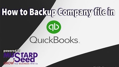 How to backup Company file in Quickbooks