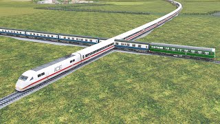Train Travel Over Crossing Railroad - Trainz Simulator