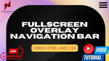 Navigation Bar | Full Screen Overlay Navigation Bar | Nav bar using Html and css