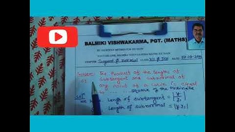 How to solve length of subtangent & subnormal ?
