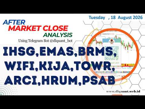 IHSG,EMAS,BRMS,WIFI,KIJA,TOWR, ARCI,HRUM,PSAB  |After market Close Analysis, 18  August 2026