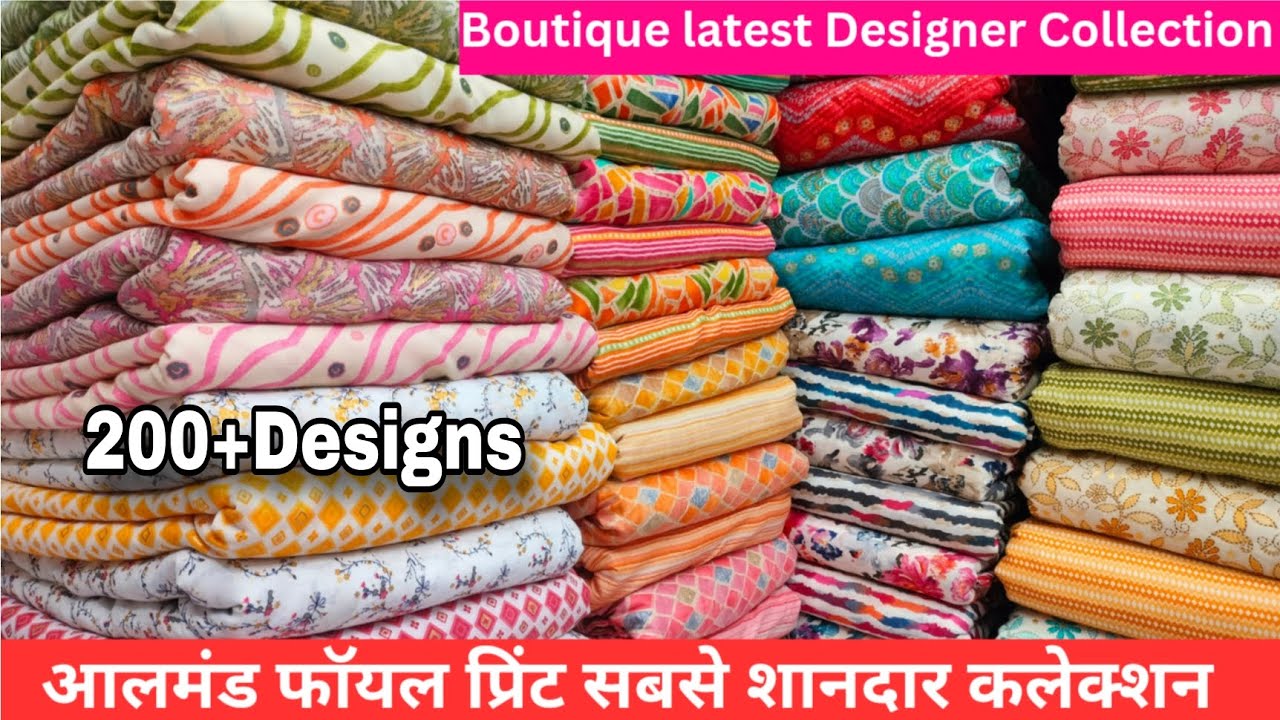 Designer Boutique Fabric Surat cotton fabrics surat fabric wholesale marke t Almond foil