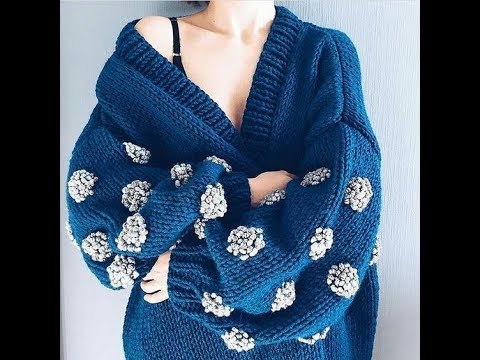 Женские стильные пуловеры спицами