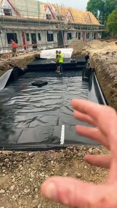 Huge rainwater soak away incredible technology￼