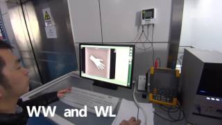Wired Flat panel detector demonstration in IDC company R&D center.