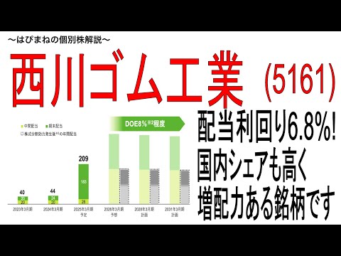 高配当銘柄の西川ゴム工業を保有しました。その理由を共有。