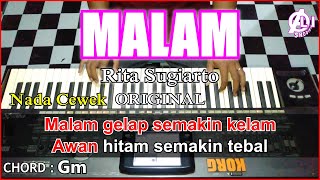 MALAM - Rita Sugiarto | Karaoke Dangdut Korg Pa3x (Chord&amp;Lirik)