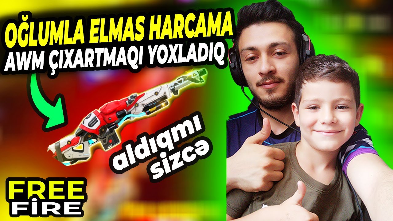 OĞLUMLA ELMAS XƏRCLƏMƏ AWM ALMAQA ÇALIŞDIQ FREE FİRE