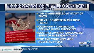 Mississippi's 2026 Miss Hospitality to be crowned tonight