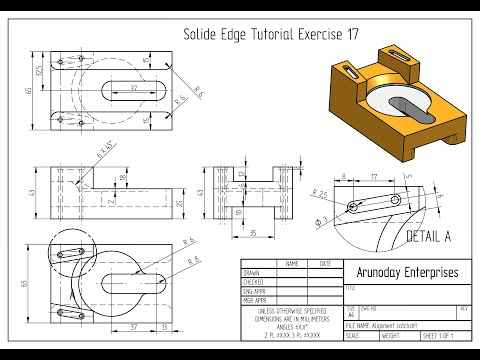 Solid Edge I Tutorial I Exercise 17 I Solid edge beginner