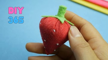 Hướng dẫn cách làm quả dâu tây bằng vải nỉ - DIY365