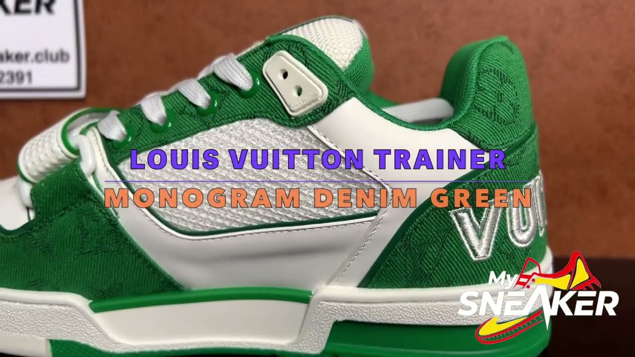 Louis Vuitton Trainer Green Monogram Denim
