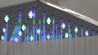 Colour-Changing LED Square Shower Head