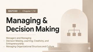 MGT230 | Chapter 1,7,8 Managing & Decision Making | UOB