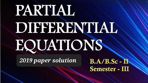partial differential equation  2019 paper solution  3rd semester #mdu #bsc