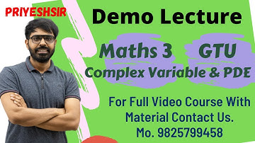 Complex Variable & Partial Differential Equation | Demo MATHS SEM 3 GTU | Full Course Mo. 9825799458