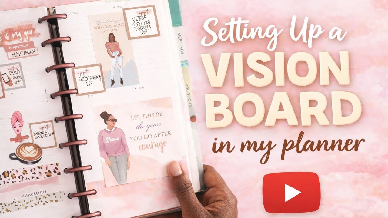 Mini Planner Vision Board Spread | Intentions, Goals & Inspiration ✨