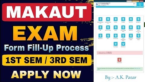 MAKAUT 1st & 3rd Sem Exam Form Fill-Up Full Process || Exam Fees Payment