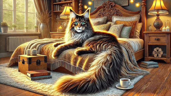 Video 8103341: maine coon cat growing, maine coon cat meets, feline