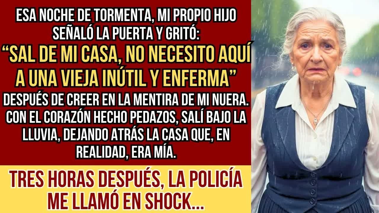 HISTORIAS REALES  Por una mentira de mi nuera, mi hijo me echó en la calle en medio de la tormen