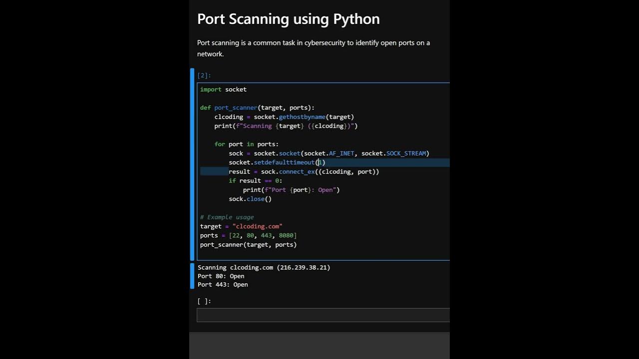 Day 183 : Port Scanning using Python - YouTube