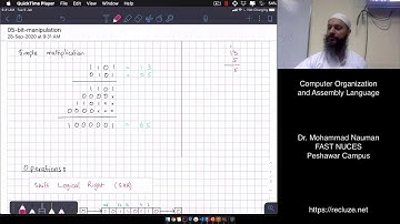 Computer Organization and Assembly Language 10 - Shift Operations, 4-bit Multiplication (Urdu)