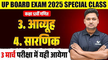 03 March Math Paper | Class 12th Math Chap 3 And 4 Fast Revision | UP Board Exams 2025