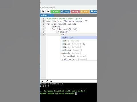 Generate Prime Series up to N in Python 💻| Python Programs📚 | Practice ...