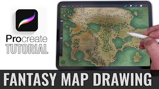 Procreate Fantasy Map Tutorial - draw a D&D campaign map on iPad (FREE BRUSHES!) screenshot 5