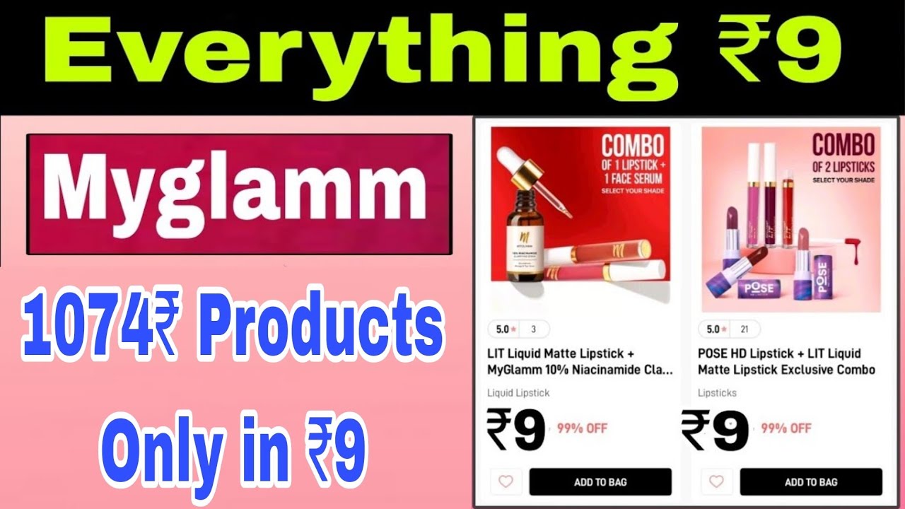 Myglamm Loot Offer Today 🤩 Myglamm 9 Rs loot With Free Shipping Trick