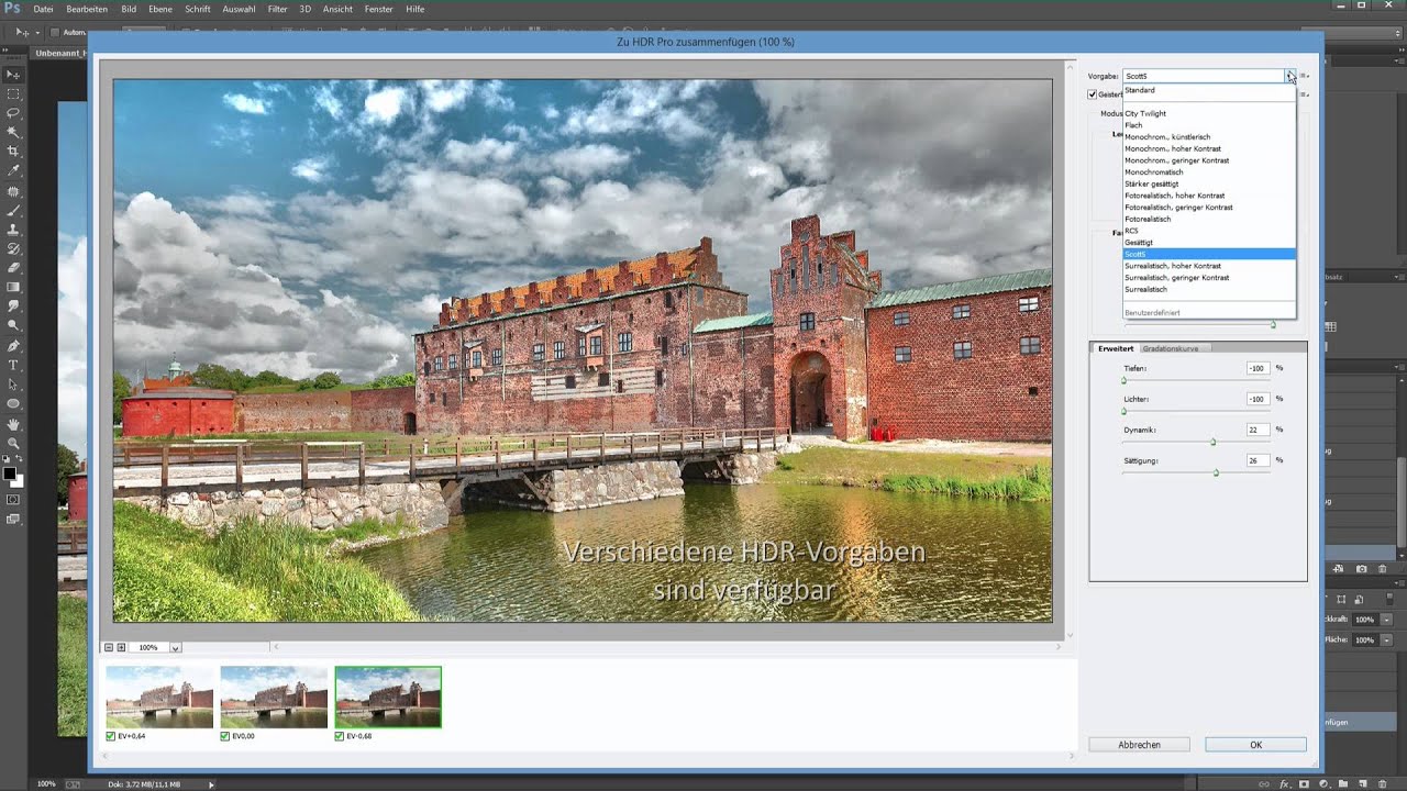 Hdr Bilder Mit Adobe Photoshop Erstellen Youtube