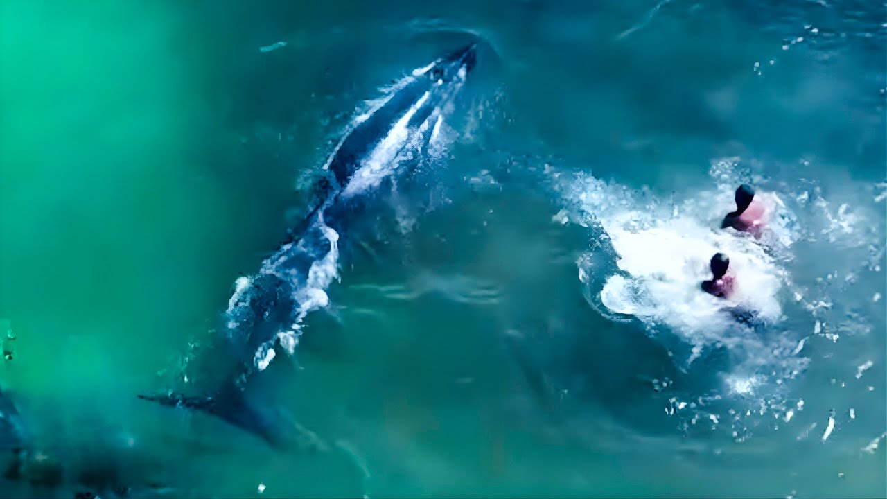 BRAVE FISHERMEN RESCUE A STUCK WHALE