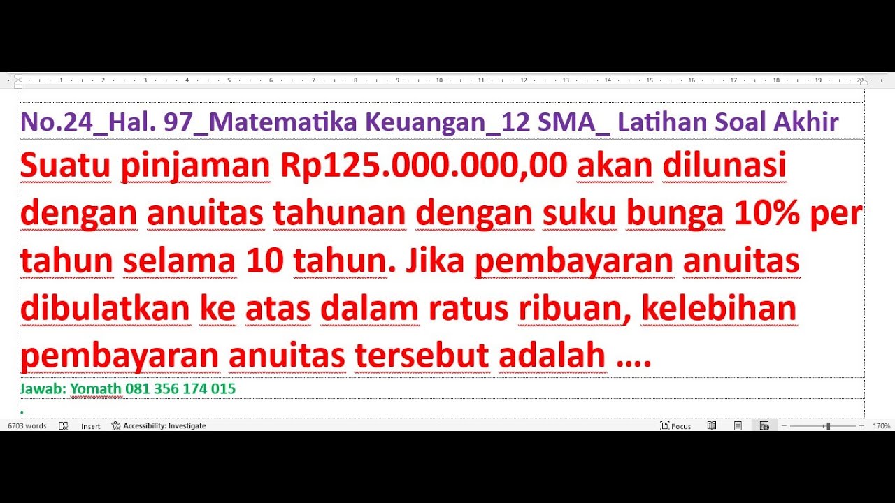 Suatu Pinjaman Rp125 000 000 00 Akan Dilunasi Dengan Anuitas Tahunan suatu-pinjaman-rp125-000-000-00-akan-dilunasi-dengan-anuitas-tahunan