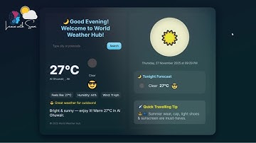 World Weather Hub App – Real-Time Weather, Travel Tips & Smart Forecasts | Demo + Features