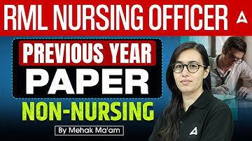 RML Non Nursing Previous Year Question Paper Solution | RML Nursing Officer PYQ Solved #RMLNursing