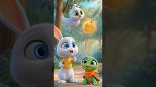 🐰 The Brave Bunny & Tiny Turtle 🐢 | Cute Kids Story #shorts #kidsstory #bedtimestory #shorts
