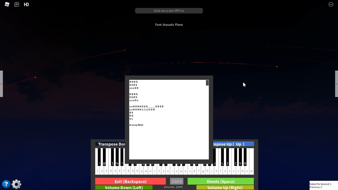 Rush roblox piano