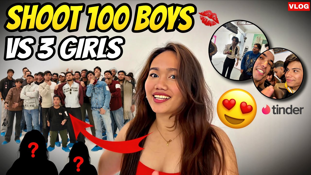 Who will win ₹1,00,000? 💸 100 Boys vs 3 Girls | Tinder Shoot Special | Sameer Vlogs 2006