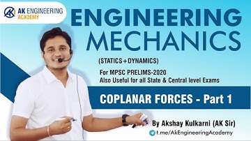 Coplanar Force System | Part-I | Engineering Mechanics | MPSC PRE-2020 |