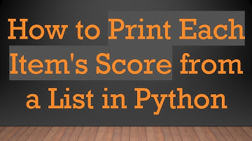 How to Print Each Item