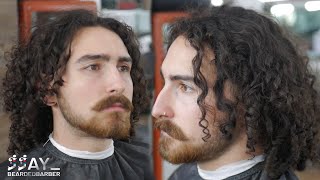 3 YEAR LONG CURLY HAIR TRANSFORMATION - BARBER TUTORIAL