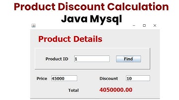 Product Discount Calculation Java Mysql