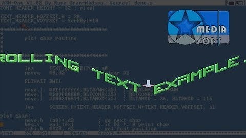 Amiga 500 interactive camel text demo with copper benchmark - Assembly demo