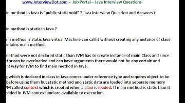 Java Interview Question and Answer Why main method in java public static void