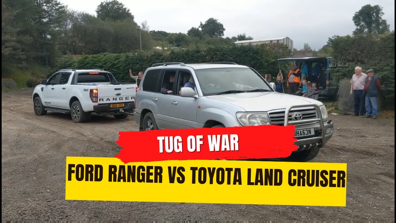 Tug Of War - Ford Ranger vs Toyota Landcruiser - YouTube