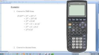Angle Measure Conversion (DMS/Decimal Form)