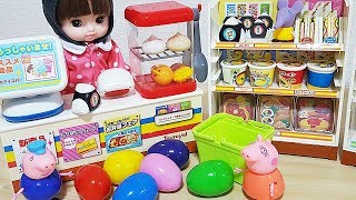 Mart and baby Doll and Peppa pig shopping food market cash register toys play screenshot 1
