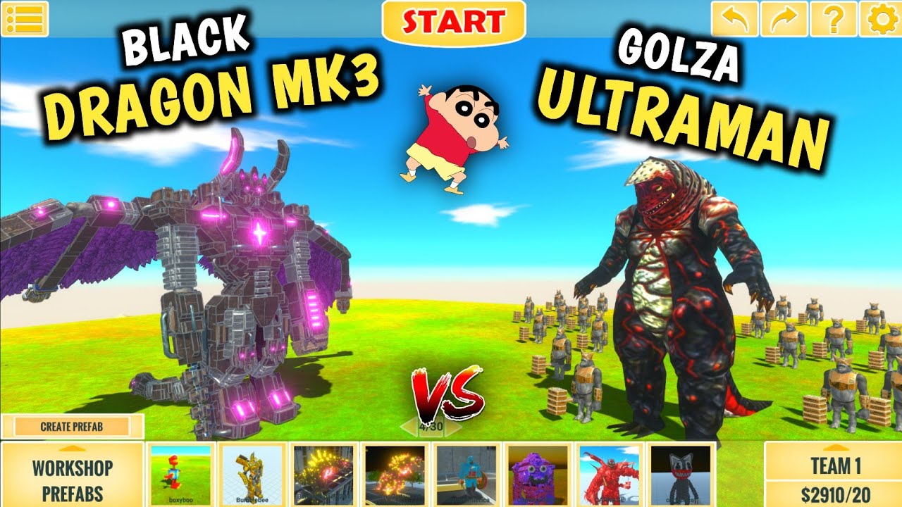 GOZLA ULTRAMAN vs BLACK DRAGON MK3 in ARBS | Animal Revolt Battle ...